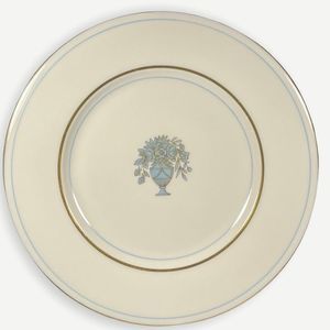 Castleton China Dorset Salad Dessert Plate Blue Floral Urn US Made Vintage